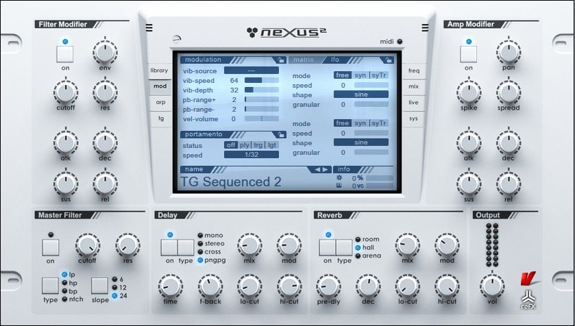 Il rompler refx Nexus 2, uno dei virtual instrument più usati nelle produzioni elettroniche e non solo