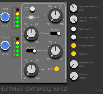 HoRNet SW34EQ MK2 plug-in audio eq processing virtual daw audiofader