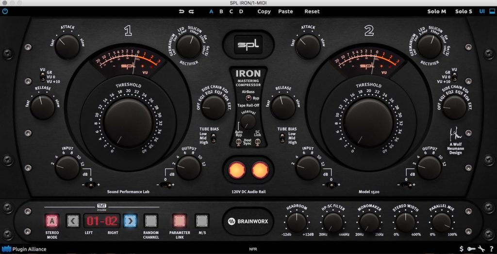 SPL Iron plug-in mastering audio pro software DAW comp compressor