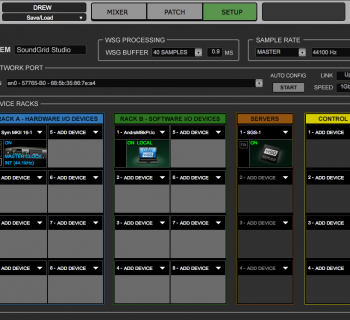 Waves SoundGrid Setup&Performance hardware software speciale audiofader