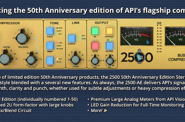 API 2500 50th anniversary comp analog hardware outboard digiland audiofader