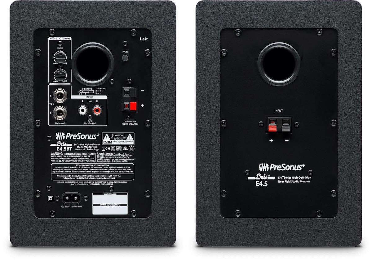 PreSonus Eris E45bt bluetooth studio monitor home project midi music rec mix audiofader
