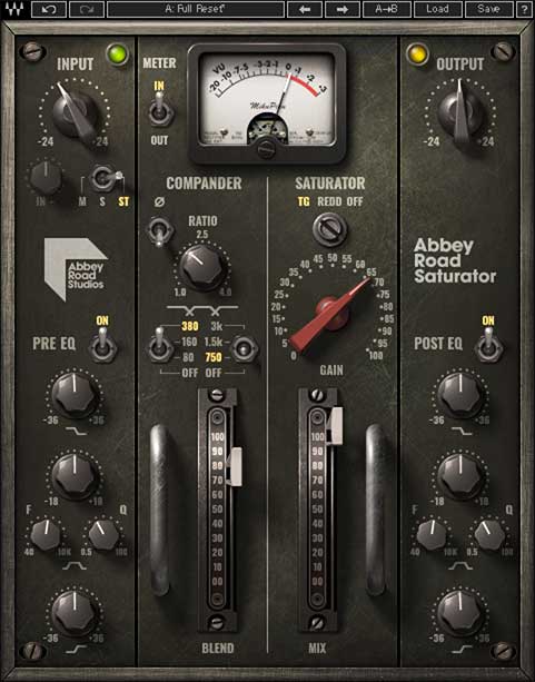Waves Abbey Road Saturator plug-in audio mix distorsore virtual daw software audiofader