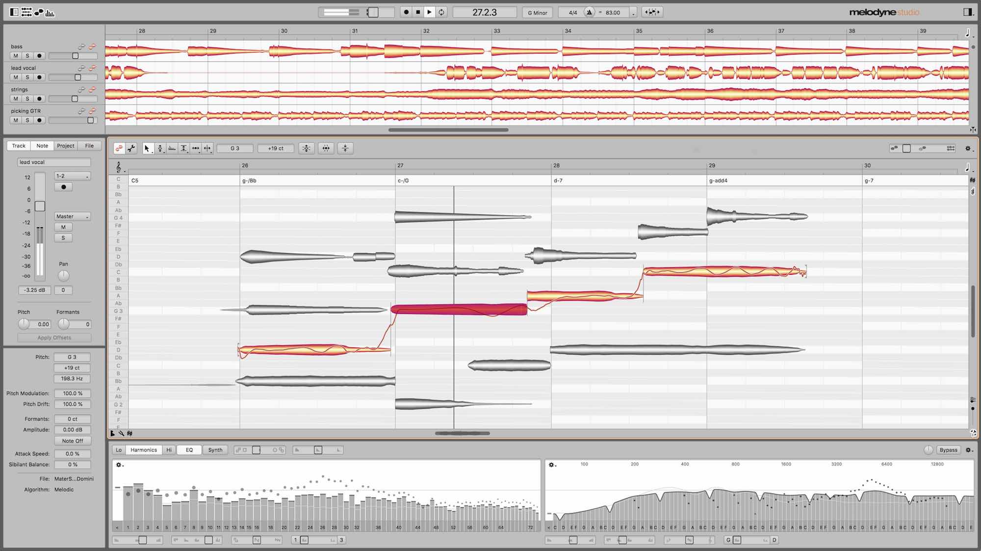 Celemony Melodyne 5 software pitch correction daw software virtual studio mixing recording audiofader