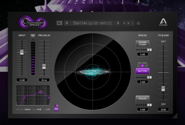 Apogee bob Clearmountain's Spaces plug-in audio mix reverb riverbero virtual daw software audiofader