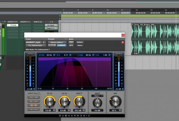 Tutorial Pro Tools Pro Subharmonic low frequency bass mix low-end audiofader vincenzo bellanova