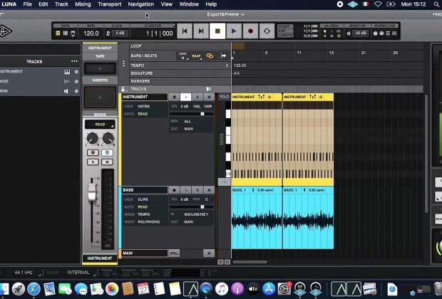 universal audio luna tutorial mixdown export midiware video andrea scansani audiofader