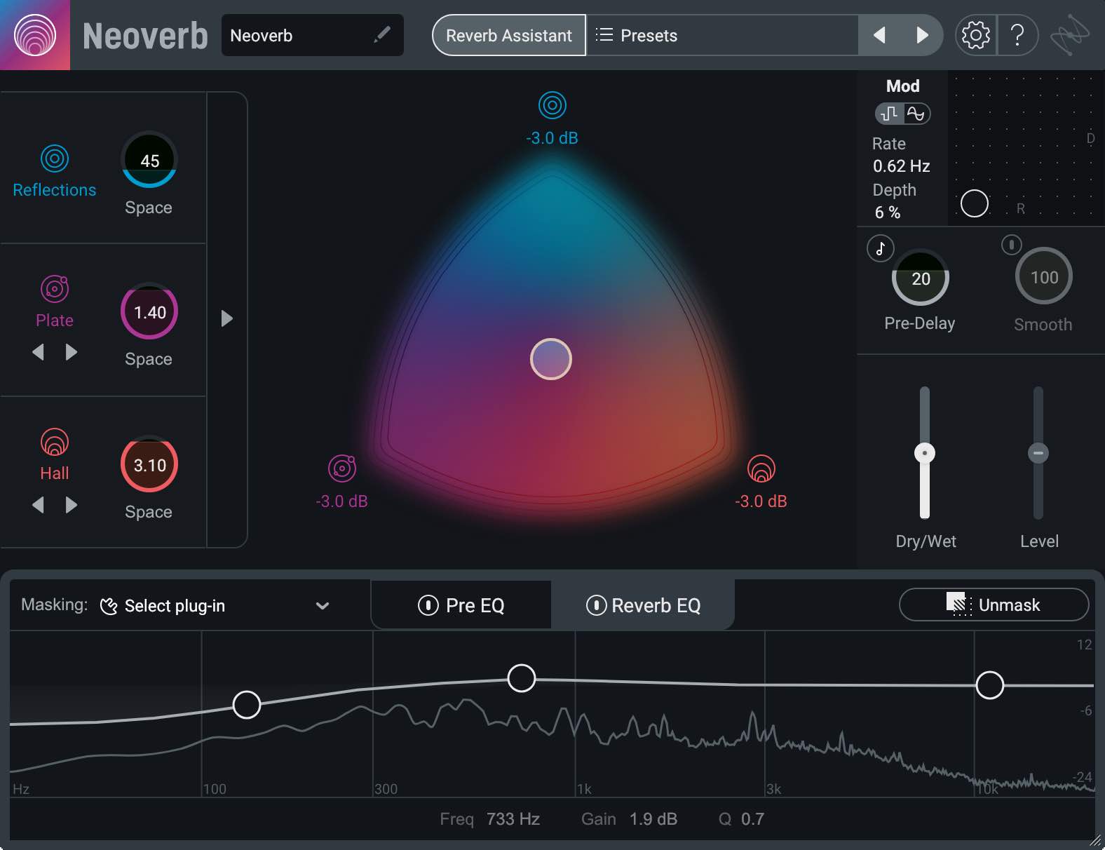 iZotope Neoverb plug-in audio pro mix fx riverbero reverb software daw midiware audiofader