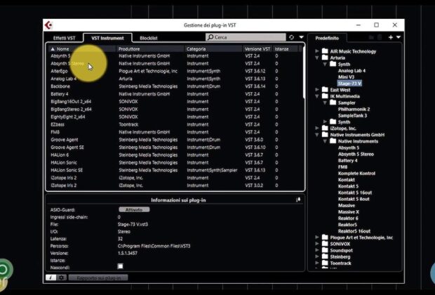 Steinberg Cubase 10.5 tutorial virtual instrument pierluigi bontempi youtube video daw software audiofader