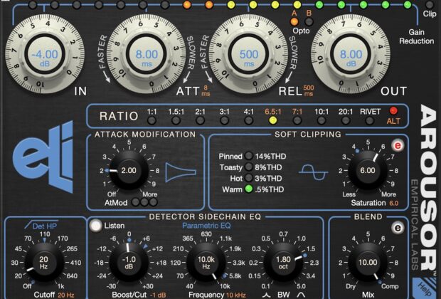 Empirical Labs Arousor plug-in audio mixing software daw audiofader distressor