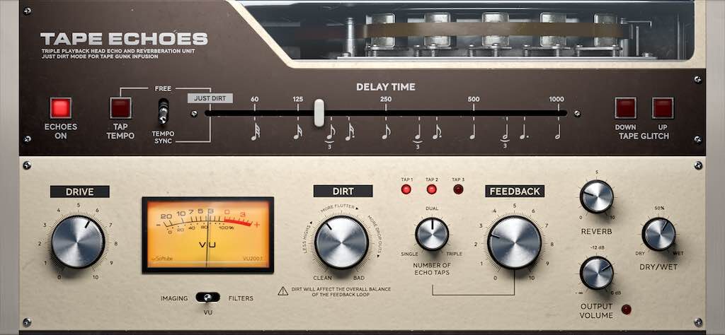 Softube Tape Echoes software plug-in audio mixing delay midiware audiofader