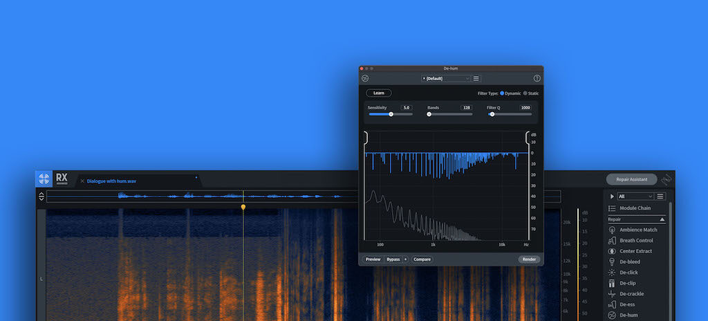 iZotope RX9 audio restore restoration post produzione editing audio pro software daw plug-in midiware audiofader
