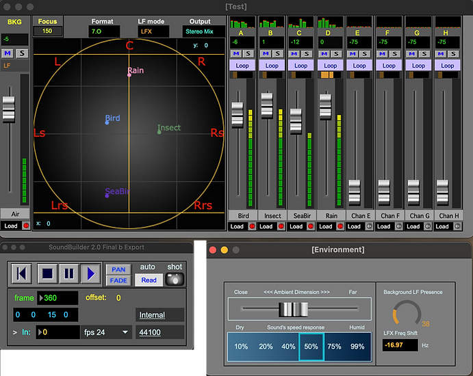 Soundbuilder dolby surround multicanale free gratis frewware gratuito audiofader mixing