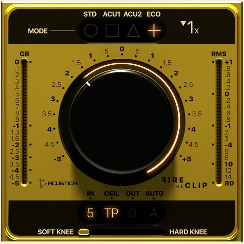 Acustica Audio Fire The clip software daw plug-in audio mixing clipper compresor limiter audiofader