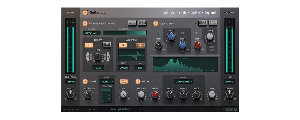 SSL Guitarstrip guitar amp virtual software plug-in mixing audiofader