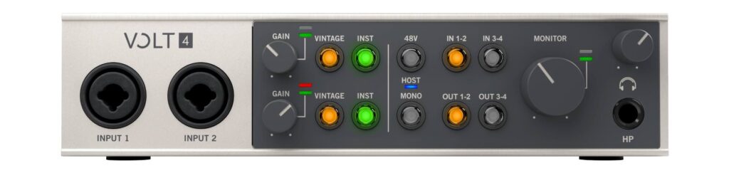 Universal Audio Volt 4 hardware recording home studio musicista interfaccia audio midiware audiofader