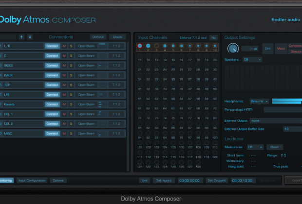 Fiedler Audio Dolby Atmos Composer software immersive audio 3D Atmos Dolby Labs Beam plug-in Spacelab ignition reverb news audiofader