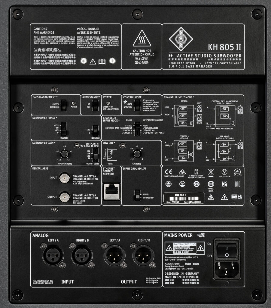 neumann kh subwoofer immersive audio multichannel amplificati correzione audio drc audiofader aes67