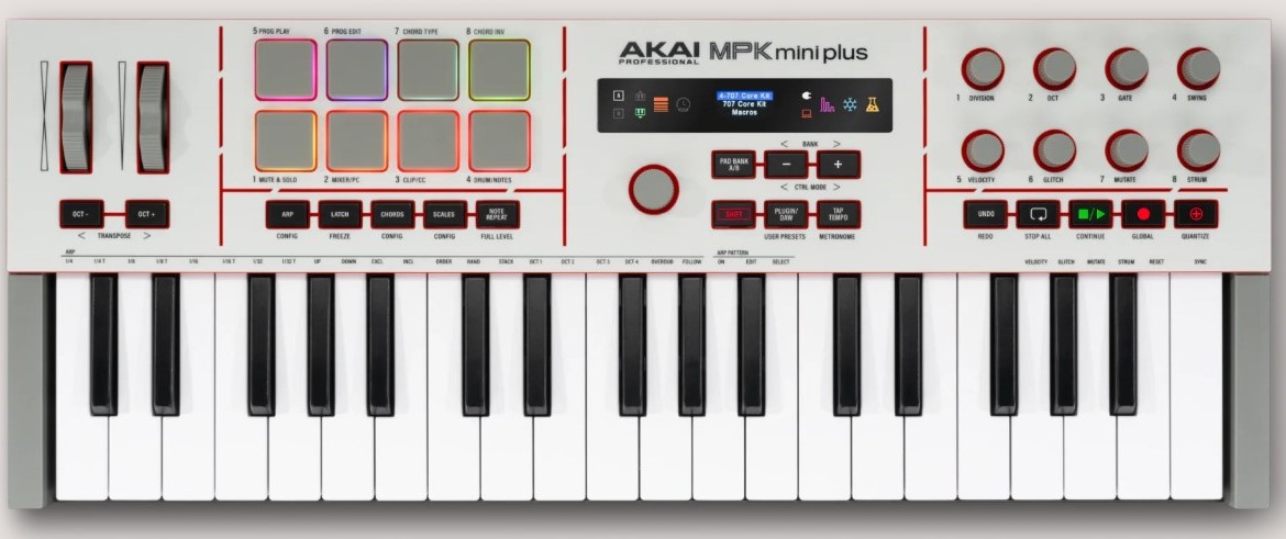 Akai Professional MPK Mini Plus II, Master keyboard MIDI, Controller MIDI, Tastiere MIDI, MPC, Produzione musicale, Ableton Live, Native Instruments, Sintetizzatori modulari, news, midiware